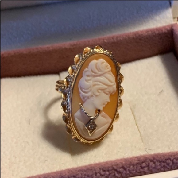 14k Gold DIAMOND CAMEO RING 6 - Picture 1 of 8
